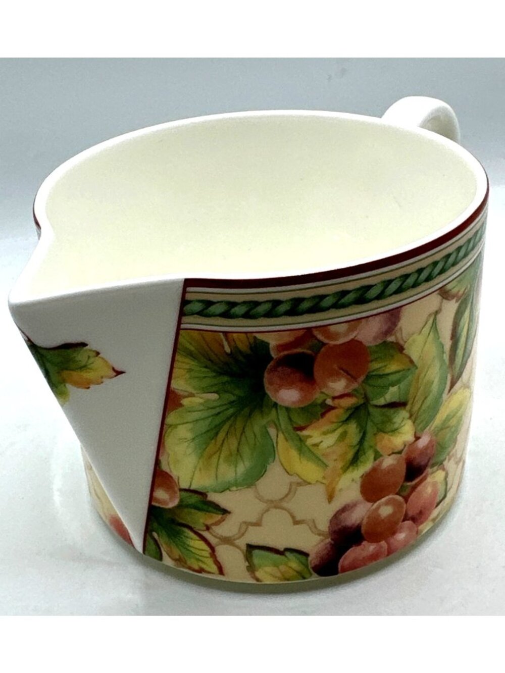 Retired Fitz and Floyd Sonoma Gravy Boat 12 oz Creamer Pitcher Grape Leaf Motif - Picture 5 of 15